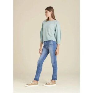 Veronica Beard Debbie High Waist Raw Hem Denim Skinny Jeans Juno 28 / 6